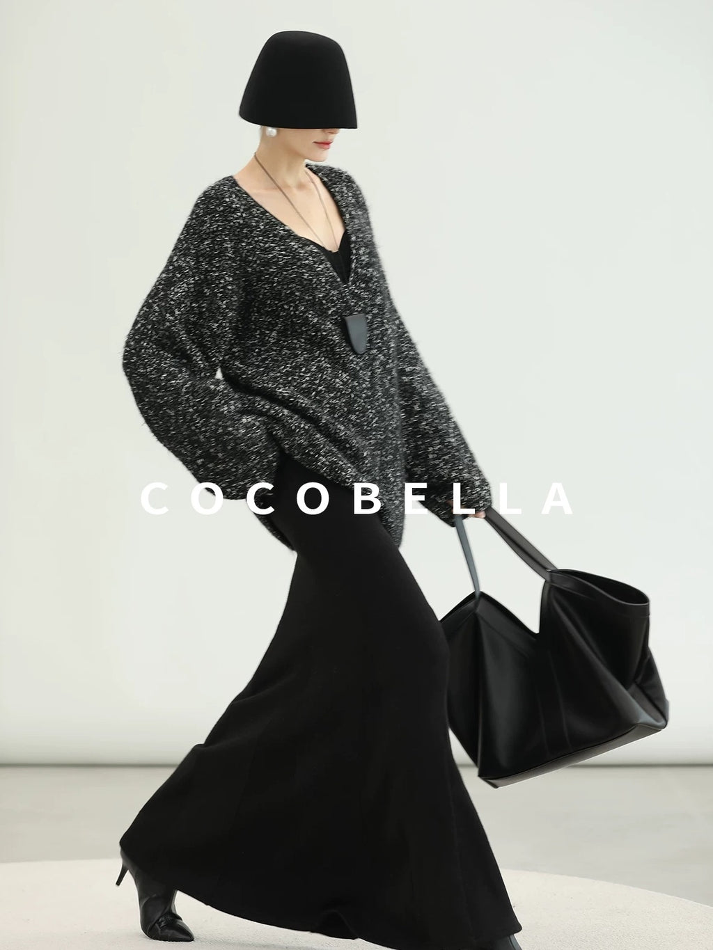 COCOBELLA Soft Viscose Anti Static Elegant Slim V Neck Long Sleeve Women Knit Shirts