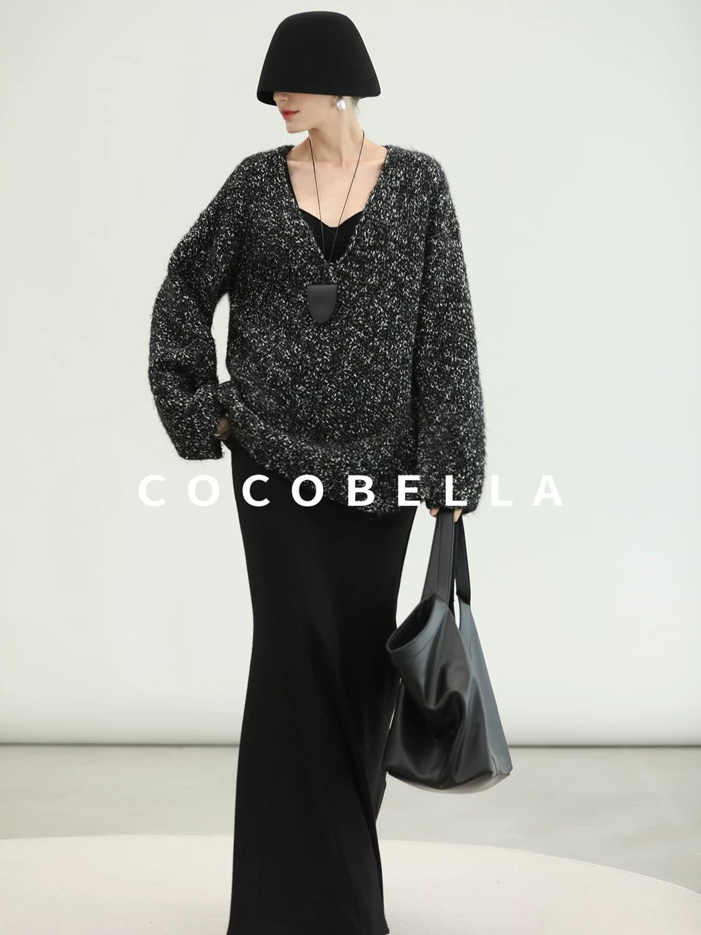 COCOBELLA Soft Viscose Anti Static Elegant Slim V Neck Long Sleeve Women Knit Shirts