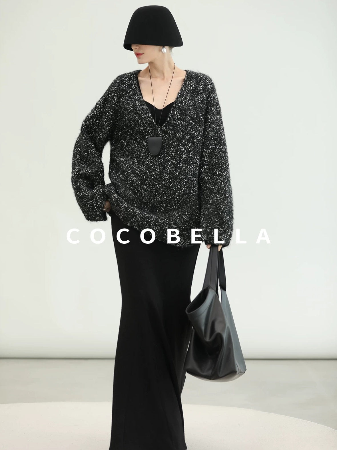 COCOBELLA Soft Viscose Anti Static Elegant Slim V Neck Long Sleeve Women Knit Shirts
