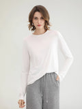 COCOBELLA_Soft_Viscose_Blend_Straight_Fit_Round_Neck_Office_Casual_Women_White_Shirts_MISSTT