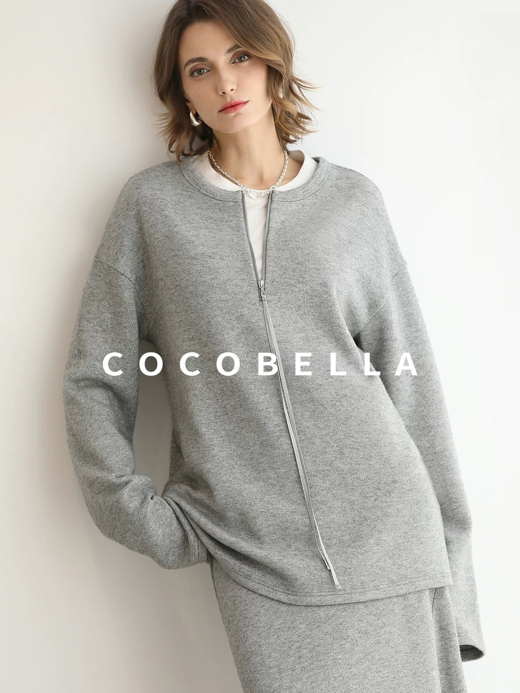 COCOBELLA Soft Viscose Blend Straight Fit Round Neck Office Casual Women White Shirts