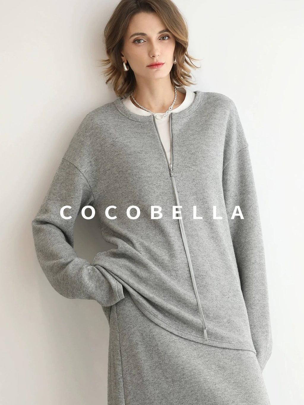 COCOBELLA Soft Viscose Blend Straight Fit Round Neck Office Casual Women White Shirts