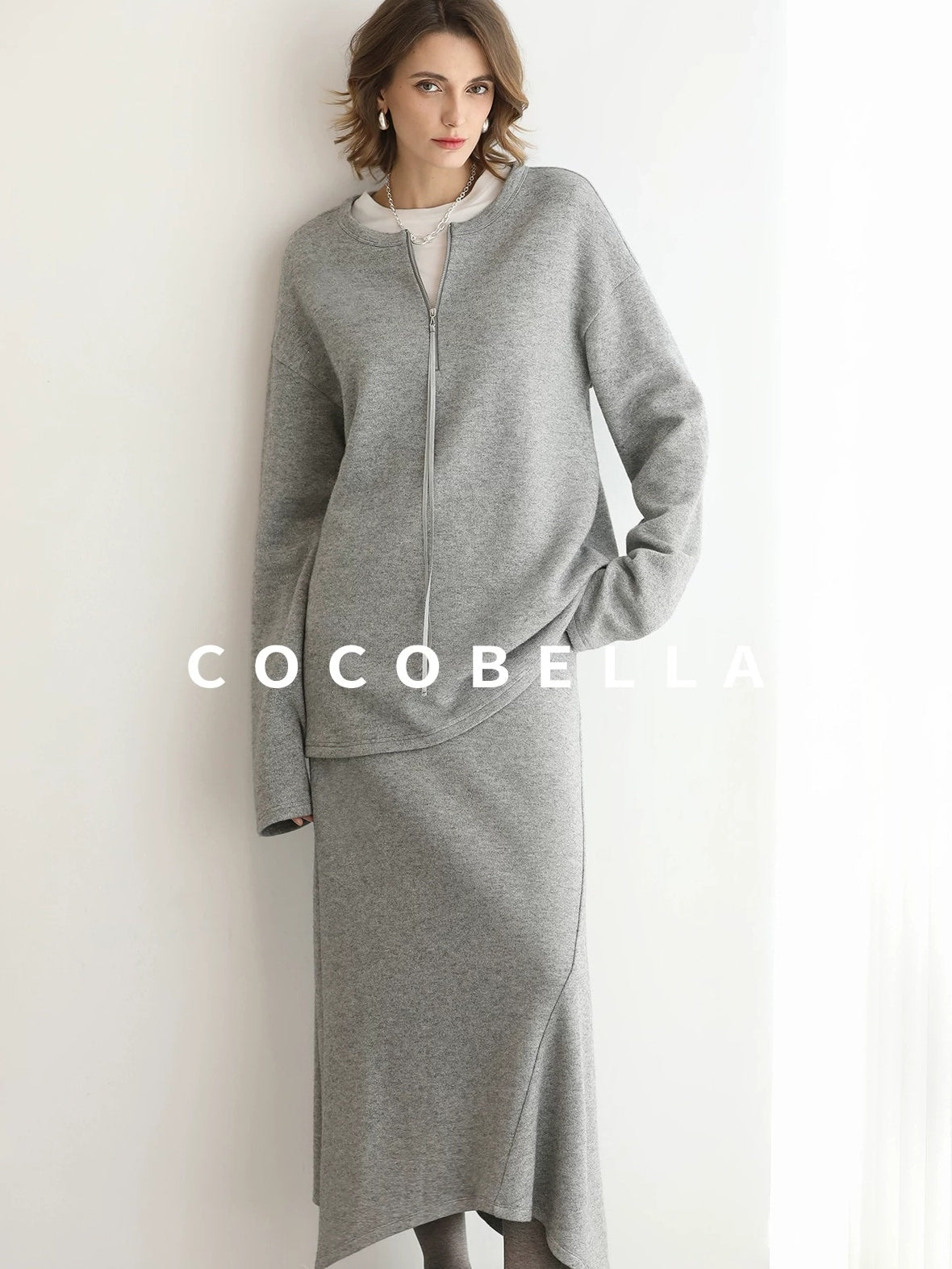 COCOBELLA Soft Viscose Blend Straight Fit Round Neck Office Casual Women White Shirts