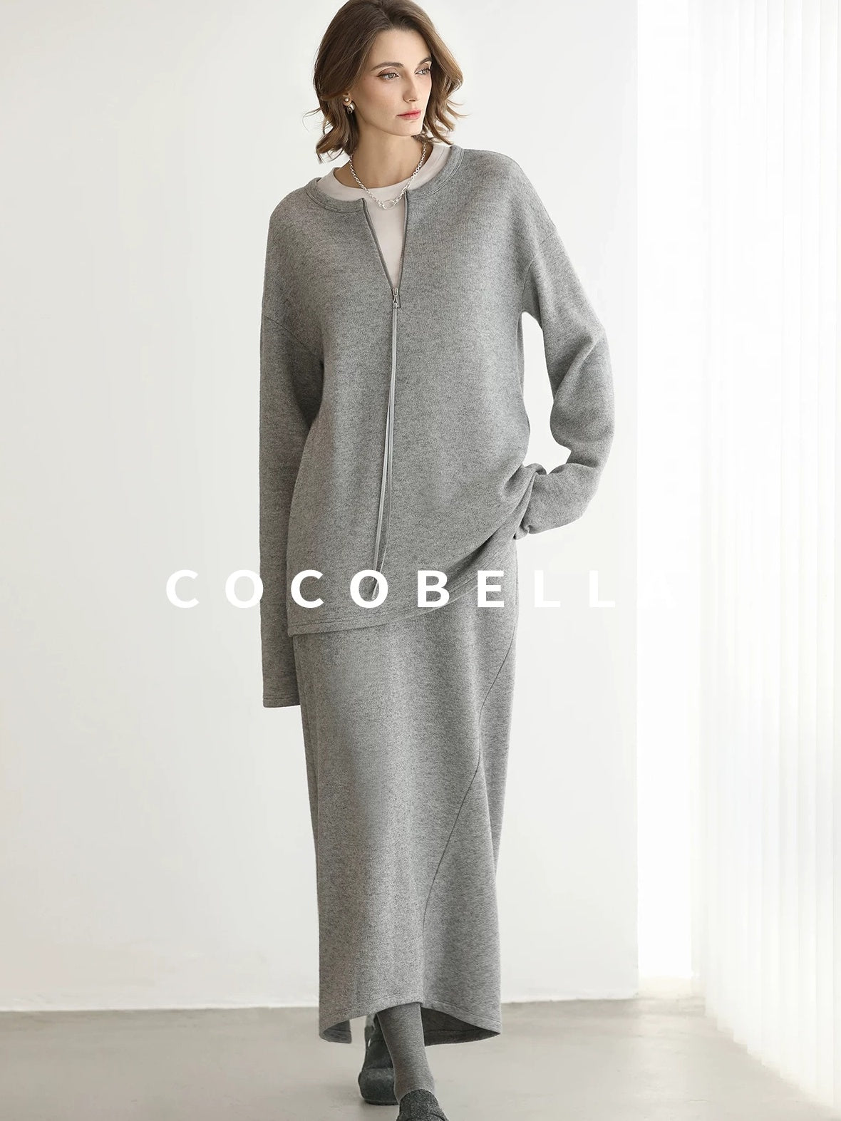 COCOBELLA Soft Viscose Blend Straight Fit Round Neck Office Casual Women White Shirts