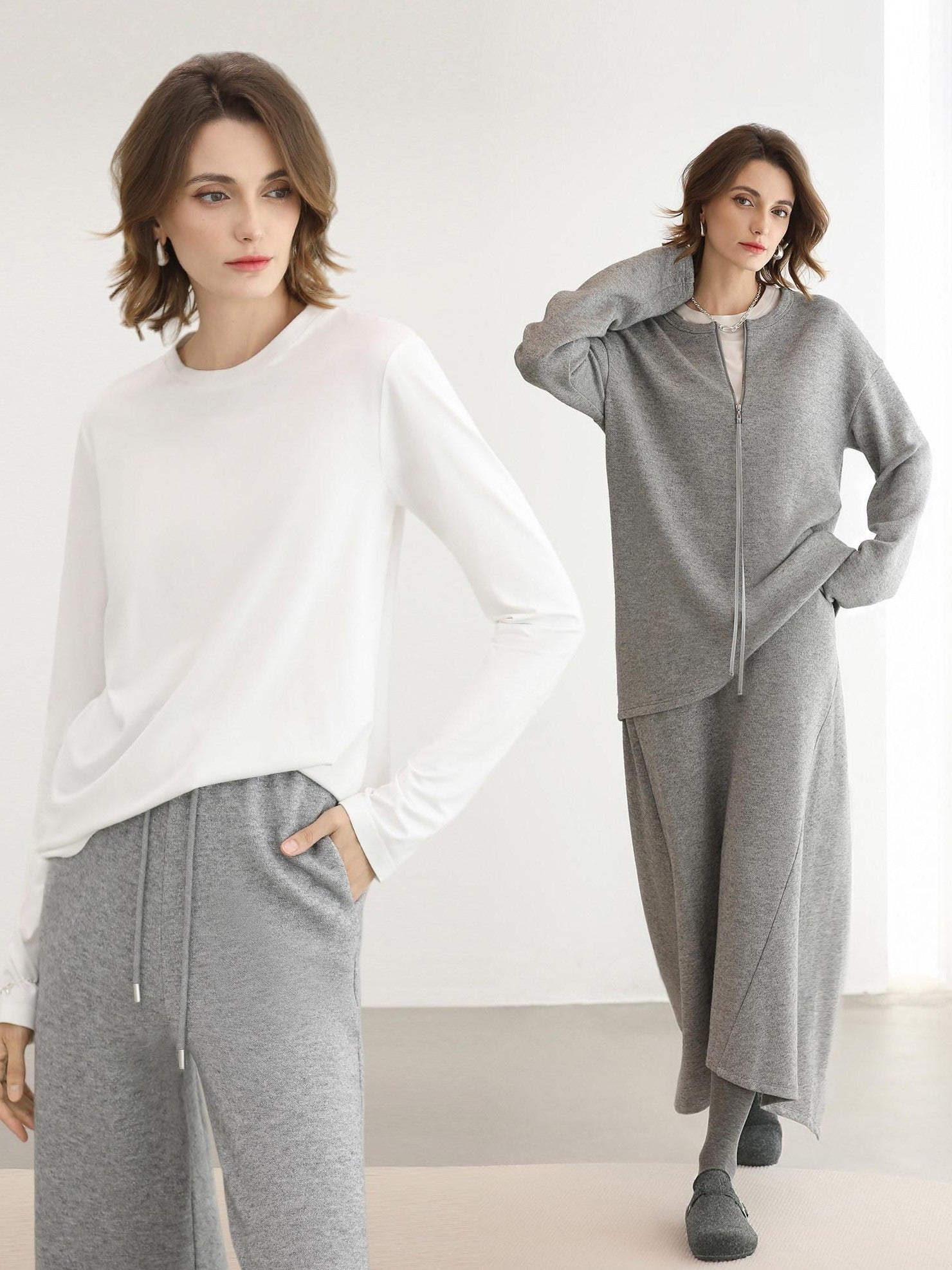 COCOBELLA Soft Viscose Blend Straight Fit Round Neck Office Casual Women White Shirts