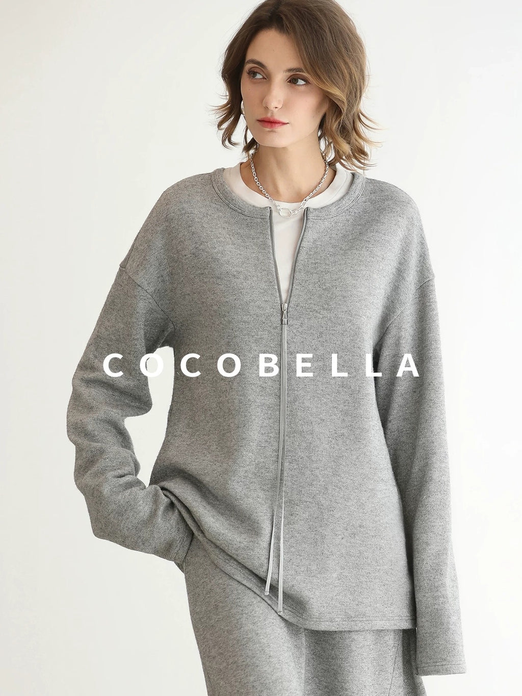 COCOBELLA Soft Viscose Blend Straight Fit Round Neck Office Casual Women White Shirts