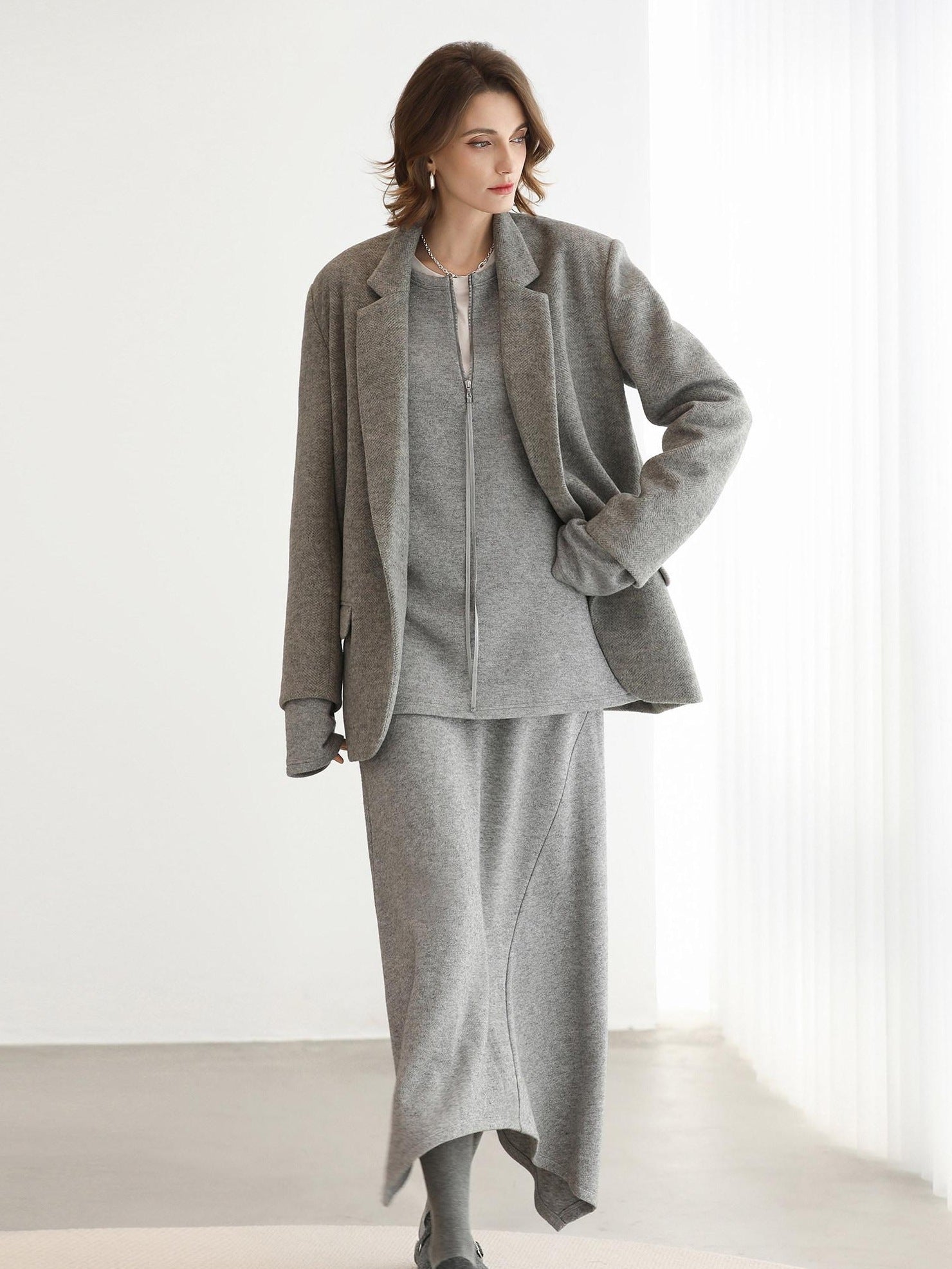 COCOBELLA Soft Viscose Blend Straight Fit Round Neck Office Casual Women White Shirts