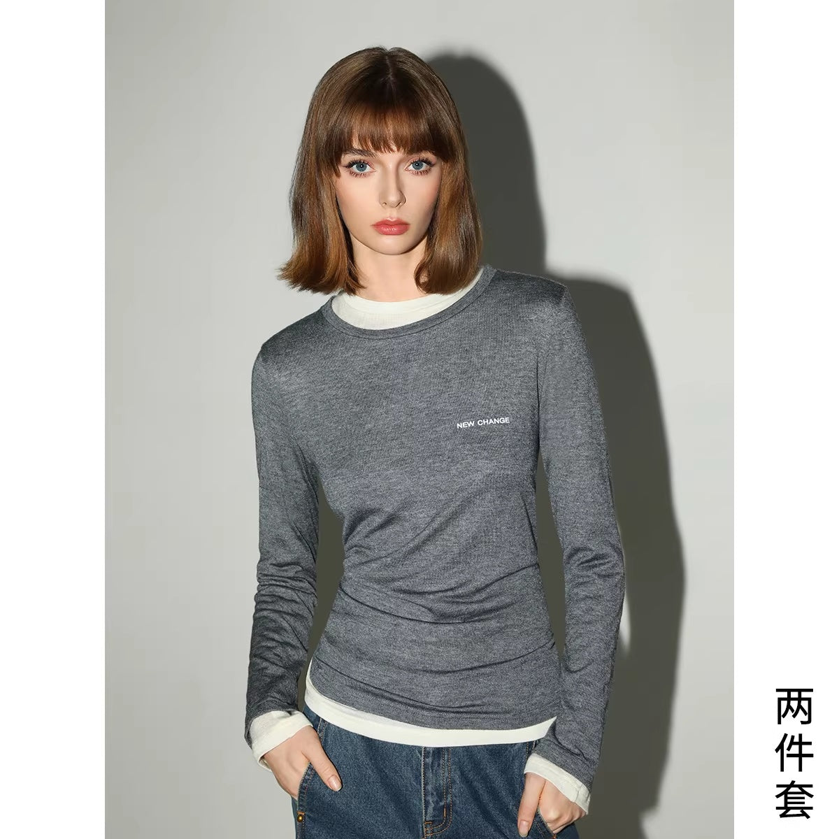 COCOBELLA_Soft_Wool_Blend_Colorblock_Crewneck_Straight_Commuter_Letter_Long_Sleeve_Shirts_MISSTT