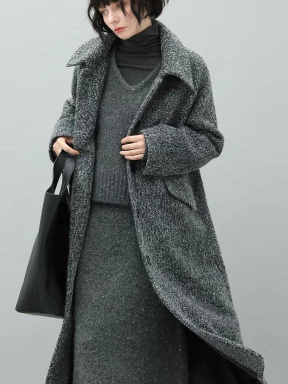 COCOBELLA Sparkle Knit Pencil High Waist Back Slit Office Lady Midi Skirts