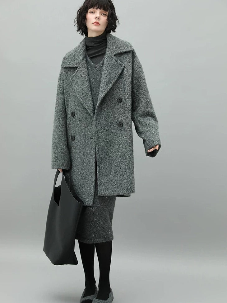 COCOBELLA Sparkle Knit Pencil High Waist Back Slit Office Lady Midi Skirts