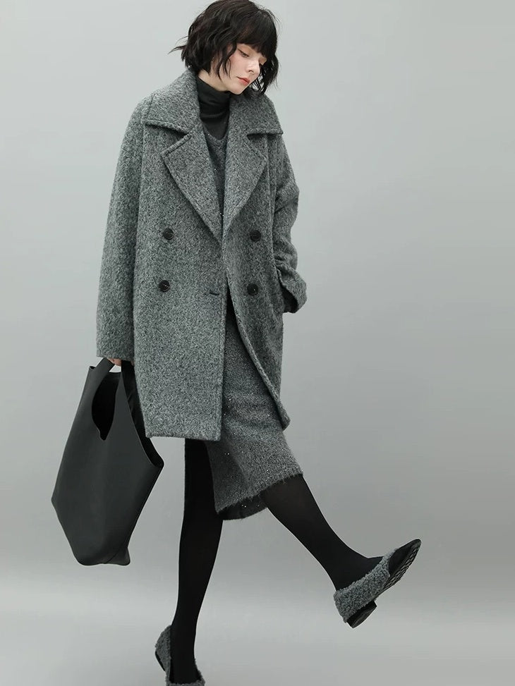 COCOBELLA Sparkle Knit Pencil High Waist Back Slit Office Lady Midi Skirts