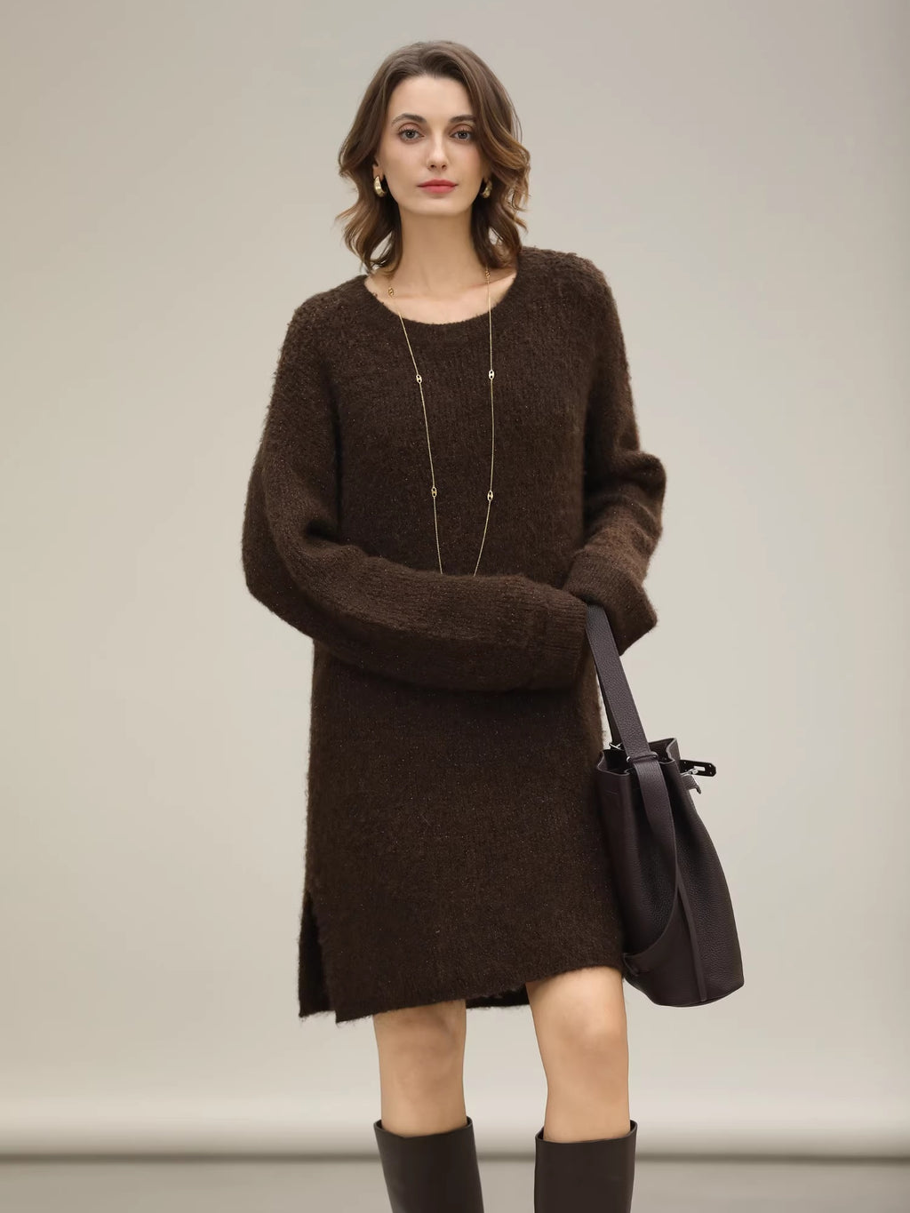 COCOBELLA_Sparkle_Knit_Relaxed_H_Fit_Loose_Waist_Long_Sleeve_Work_Casual_Dresses_MISSTT