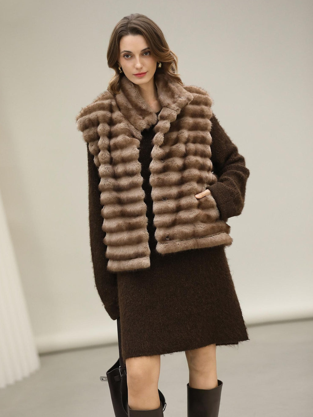 COCOBELLA Sparkle Knit Relaxed H Fit Loose Waist Long Sleeve Work Casual Dresses