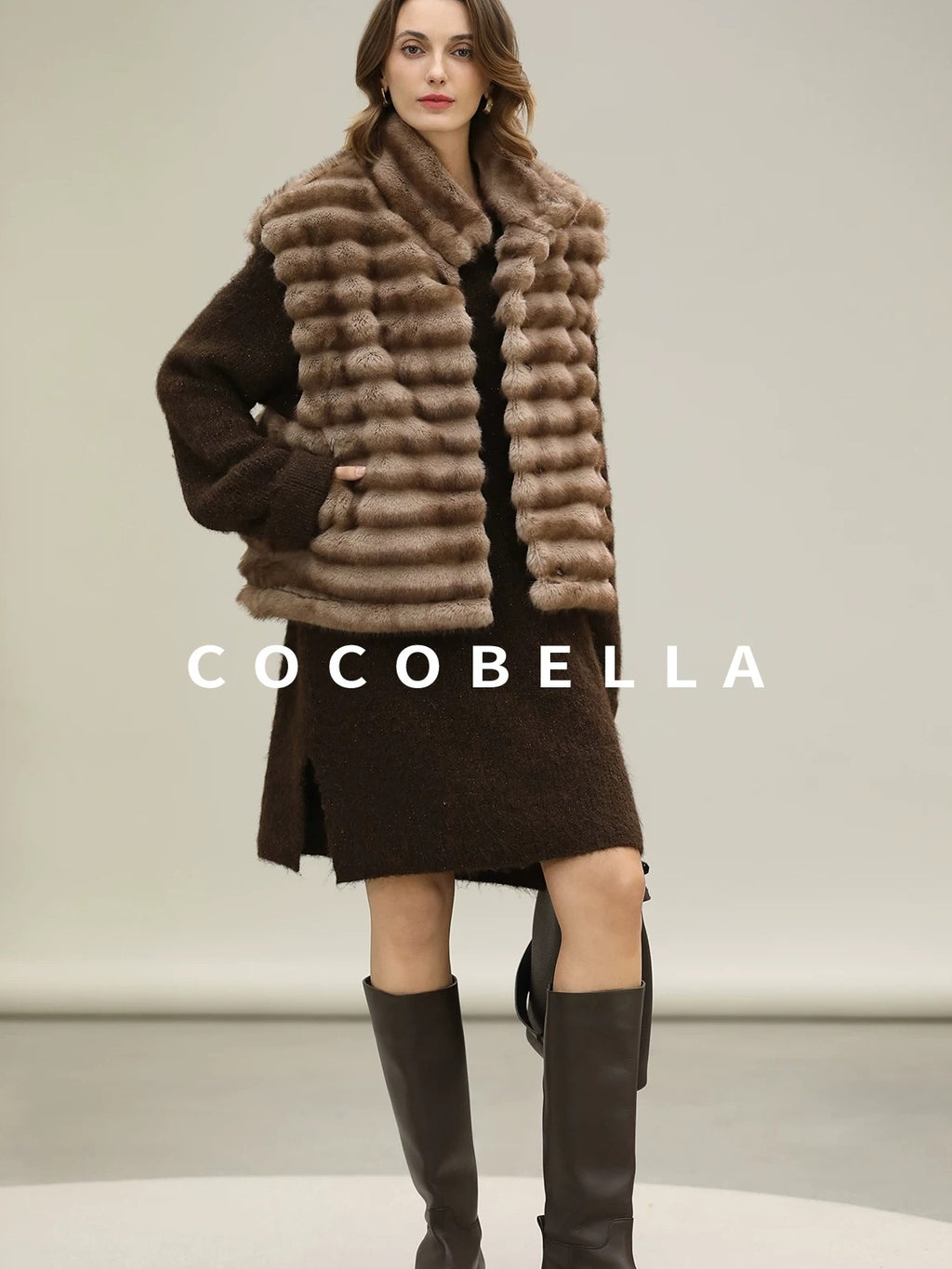 COCOBELLA Sparkle Knit Relaxed H Fit Loose Waist Long Sleeve Work Casual Dresses