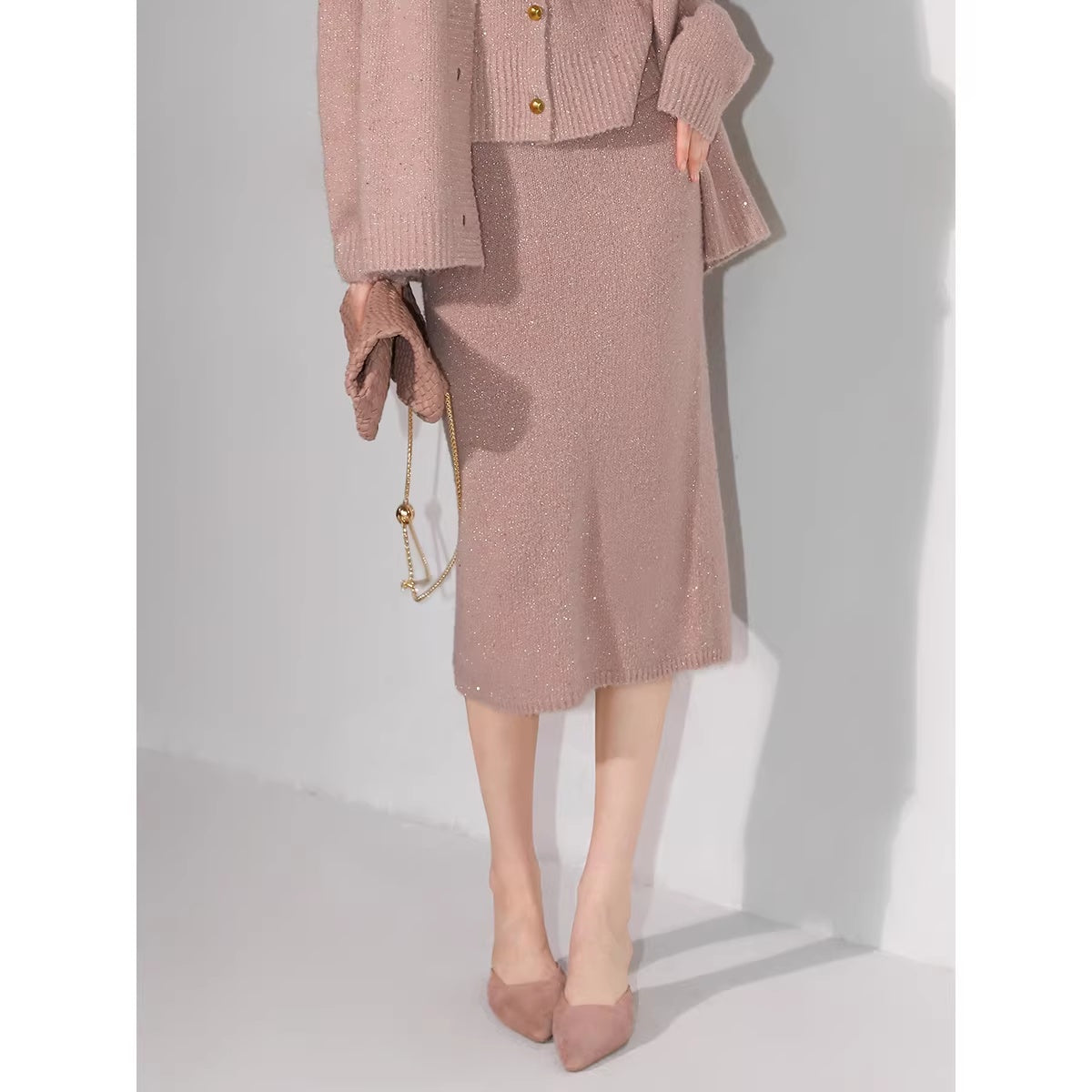 COCOBELLA_Sparkling_V_Neck_Button_Knit_Commuter_Chic_Honey_Pink_Workwear_Vest_MISSTT