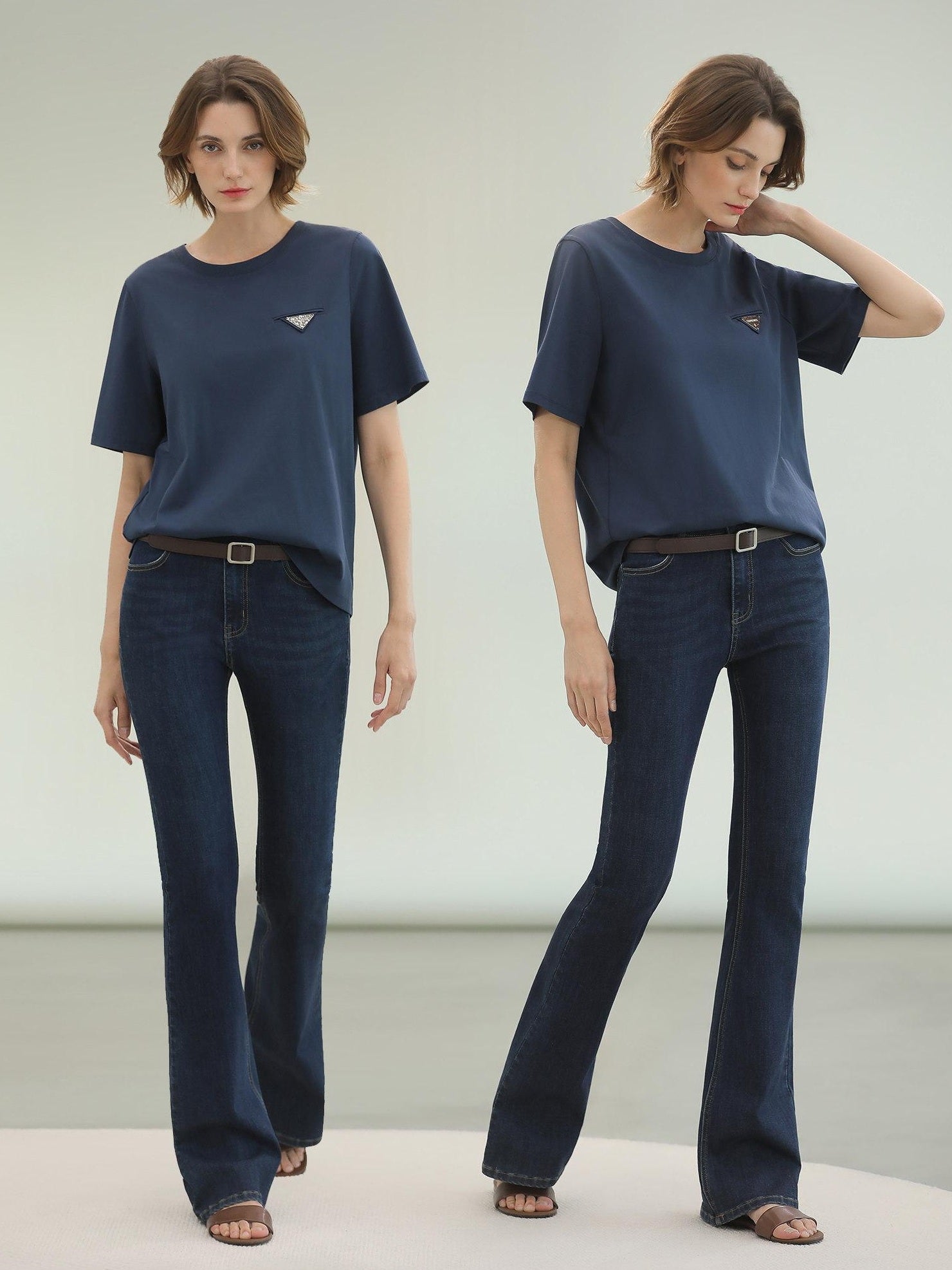 COCOBELLA Stretch High Waist Vintage Skinny Denim Jeans Women Dark Blue Zipper Fly Pants