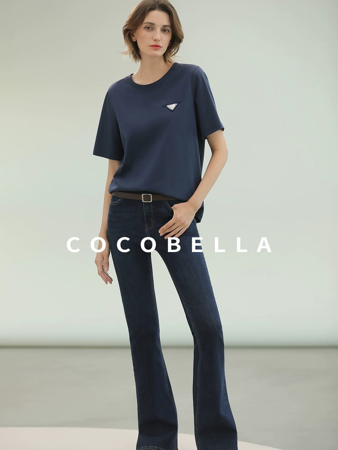 COCOBELLA Stretch High Waist Vintage Skinny Denim Jeans Women Dark Blue Zipper Fly Pants