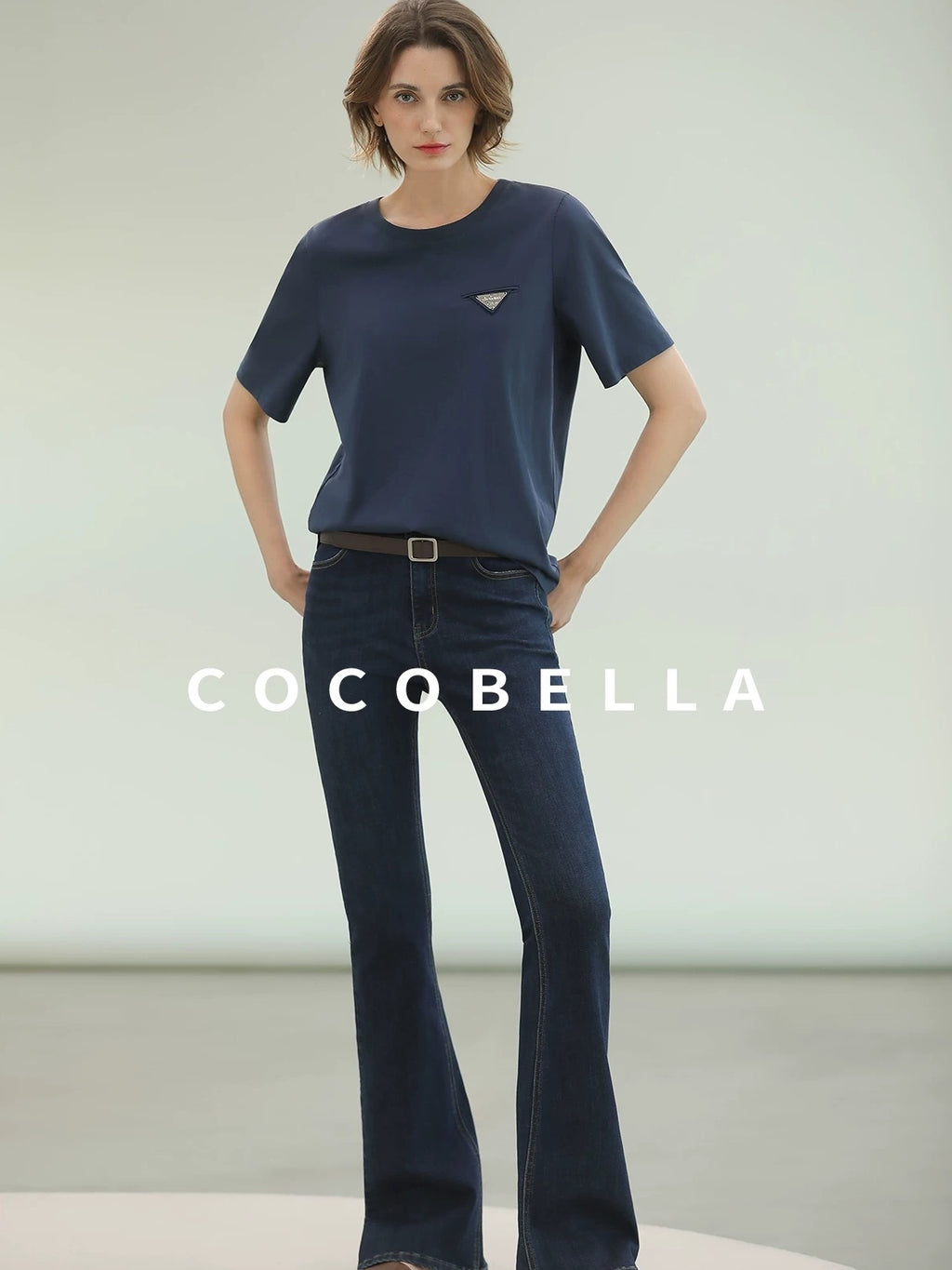 COCOBELLA Stretch High Waist Vintage Skinny Denim Jeans Women Dark Blue Zipper Fly Pants