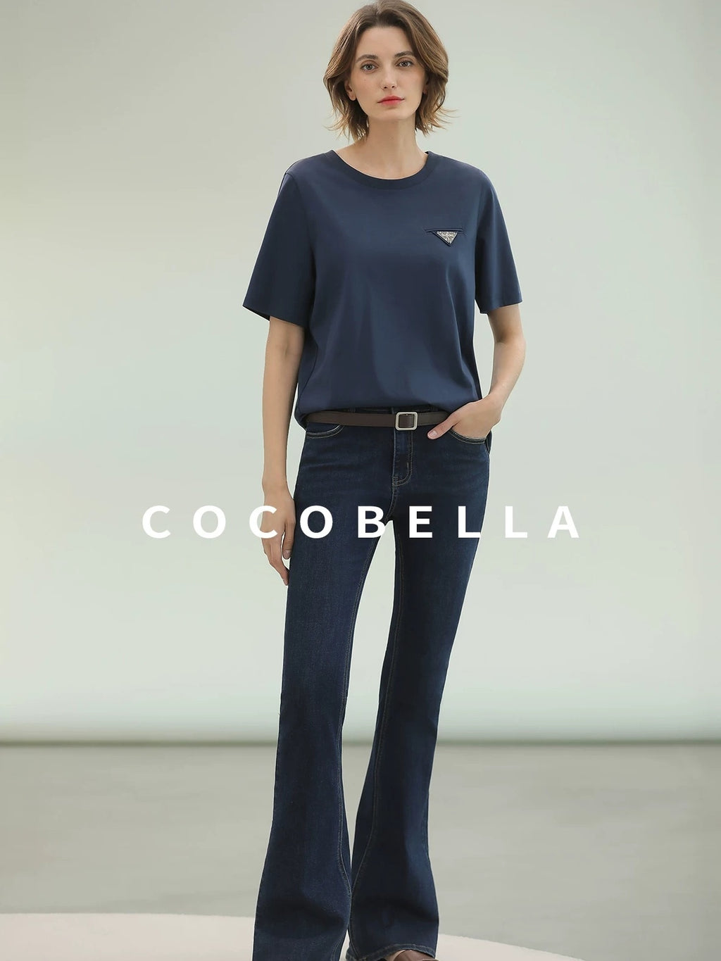 COCOBELLA Stretch High Waist Vintage Skinny Denim Jeans Women Dark Blue Zipper Fly Pants