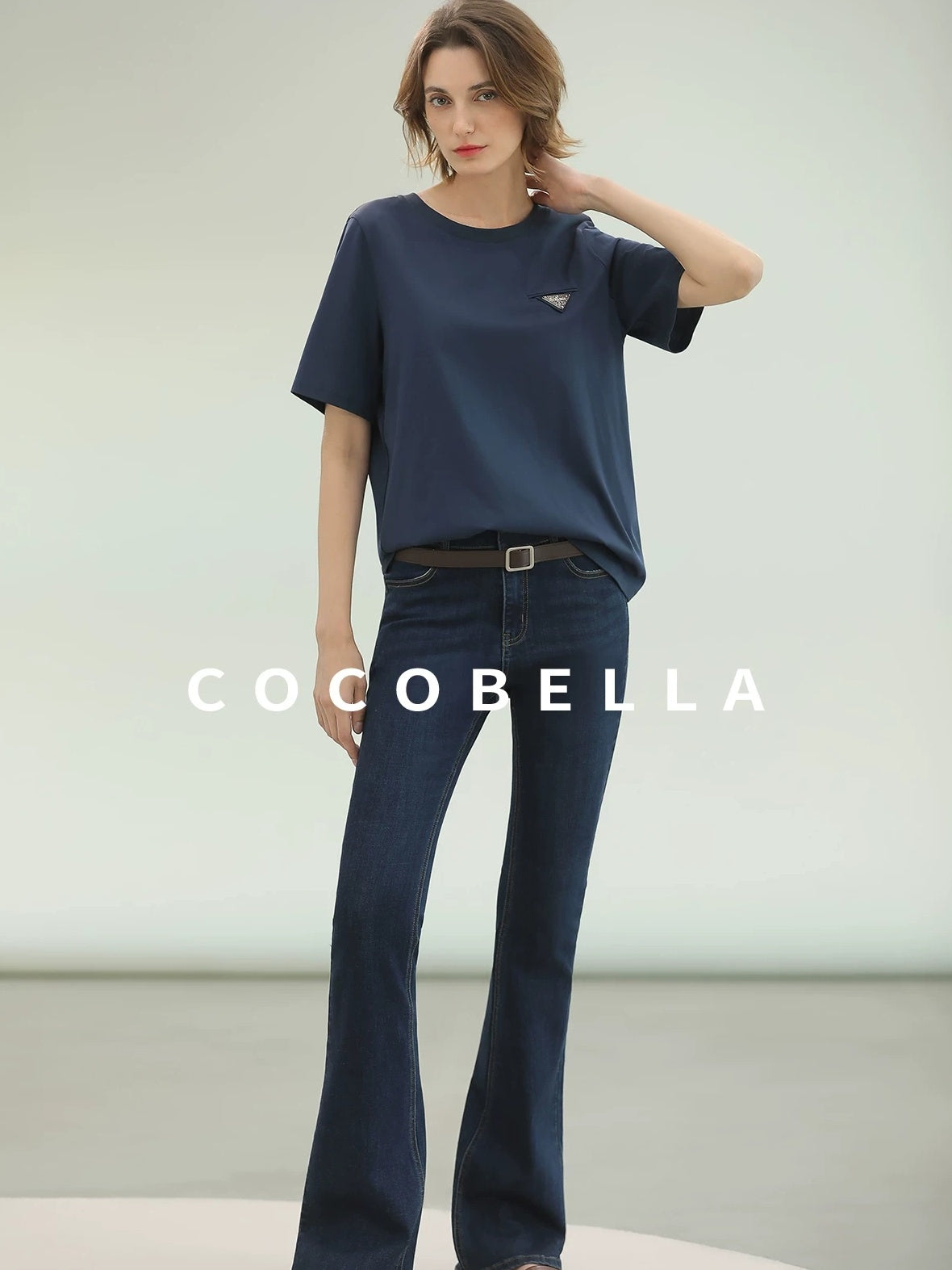 COCOBELLA Stretch High Waist Vintage Skinny Denim Jeans Women Dark Blue Zipper Fly Pants