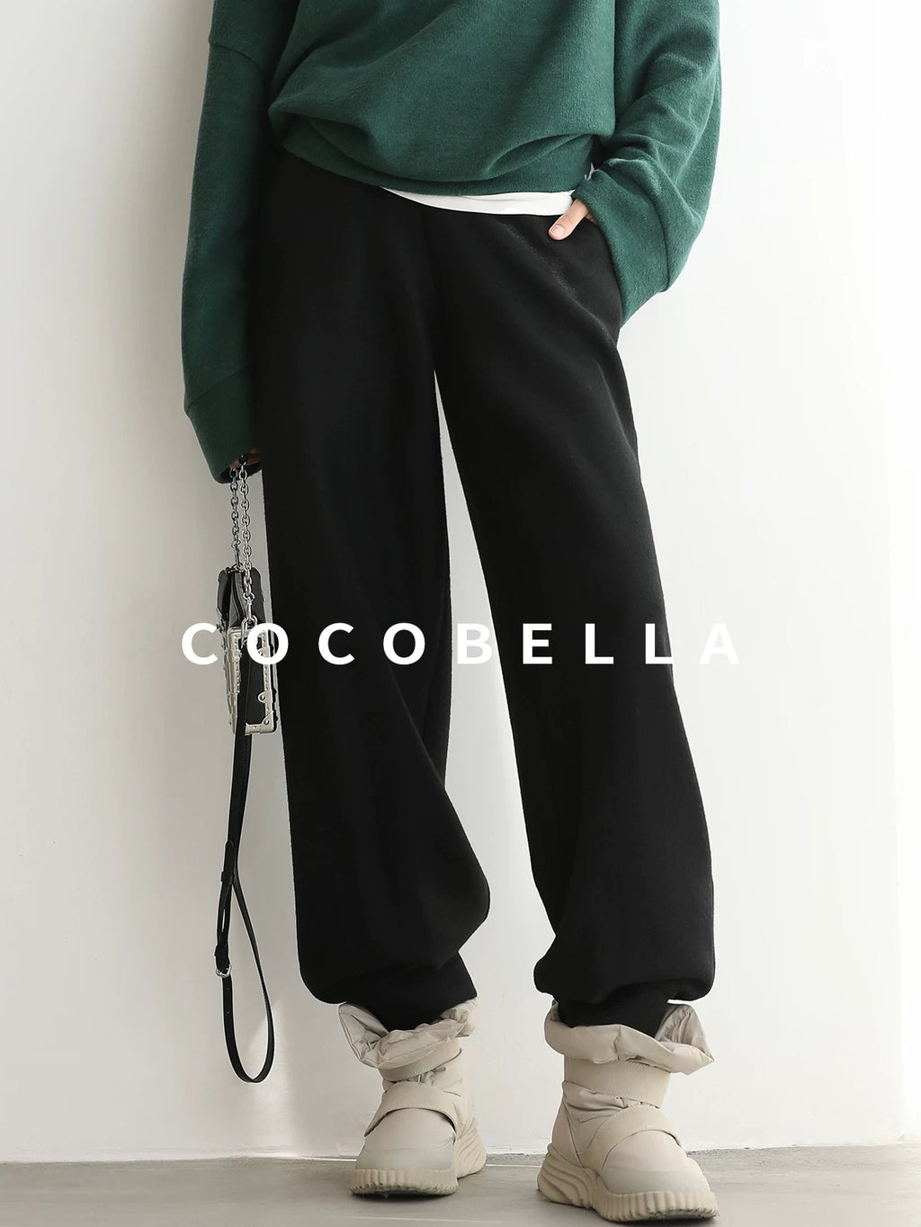 COCOBELLA Stretch Knit Jogger Natural Waist Minimal Commuter Women Solid Pants