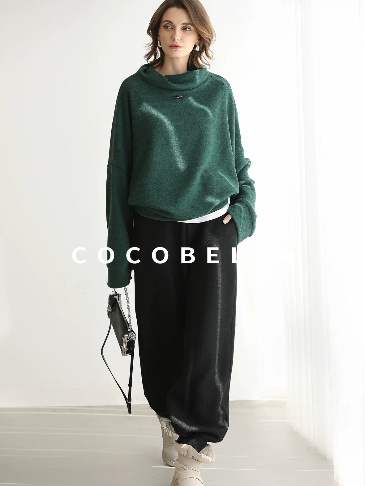 COCOBELLA Stretch Knit Jogger Natural Waist Minimal Commuter Women Solid Pants