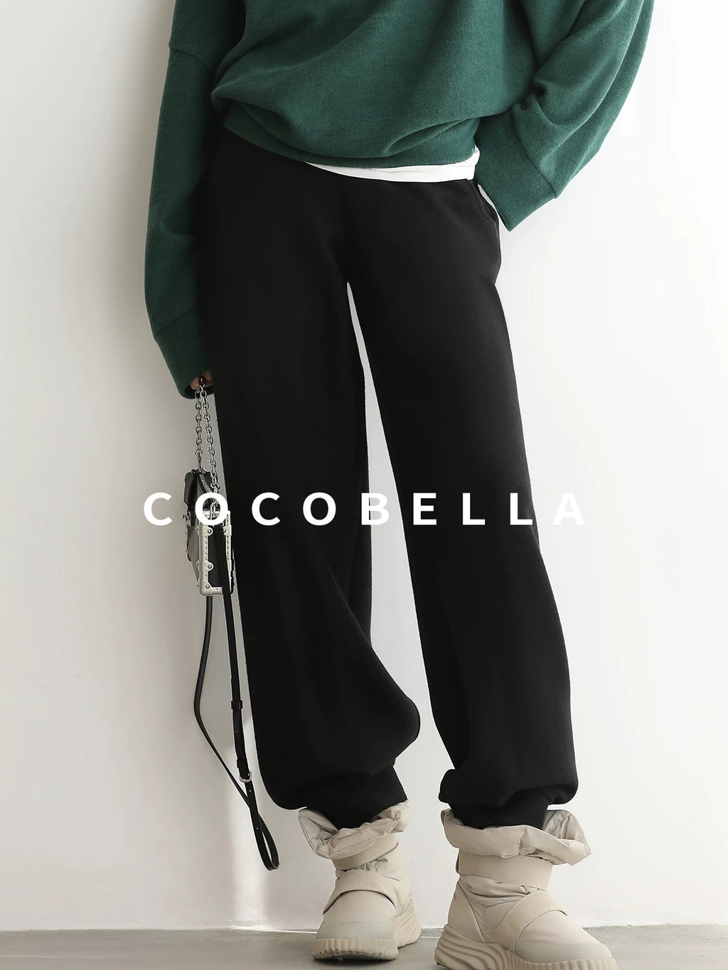 COCOBELLA Stretch Knit Jogger Natural Waist Minimal Commuter Women Solid Pants