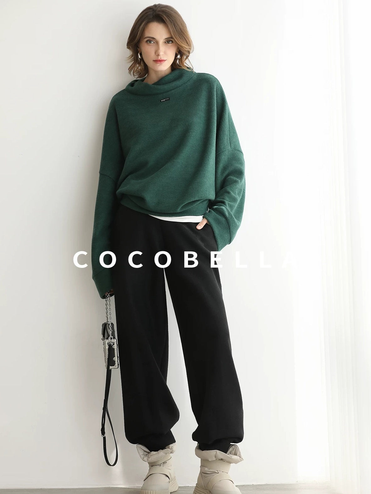 COCOBELLA Stretch Knit Jogger Natural Waist Minimal Commuter Women Solid Pants