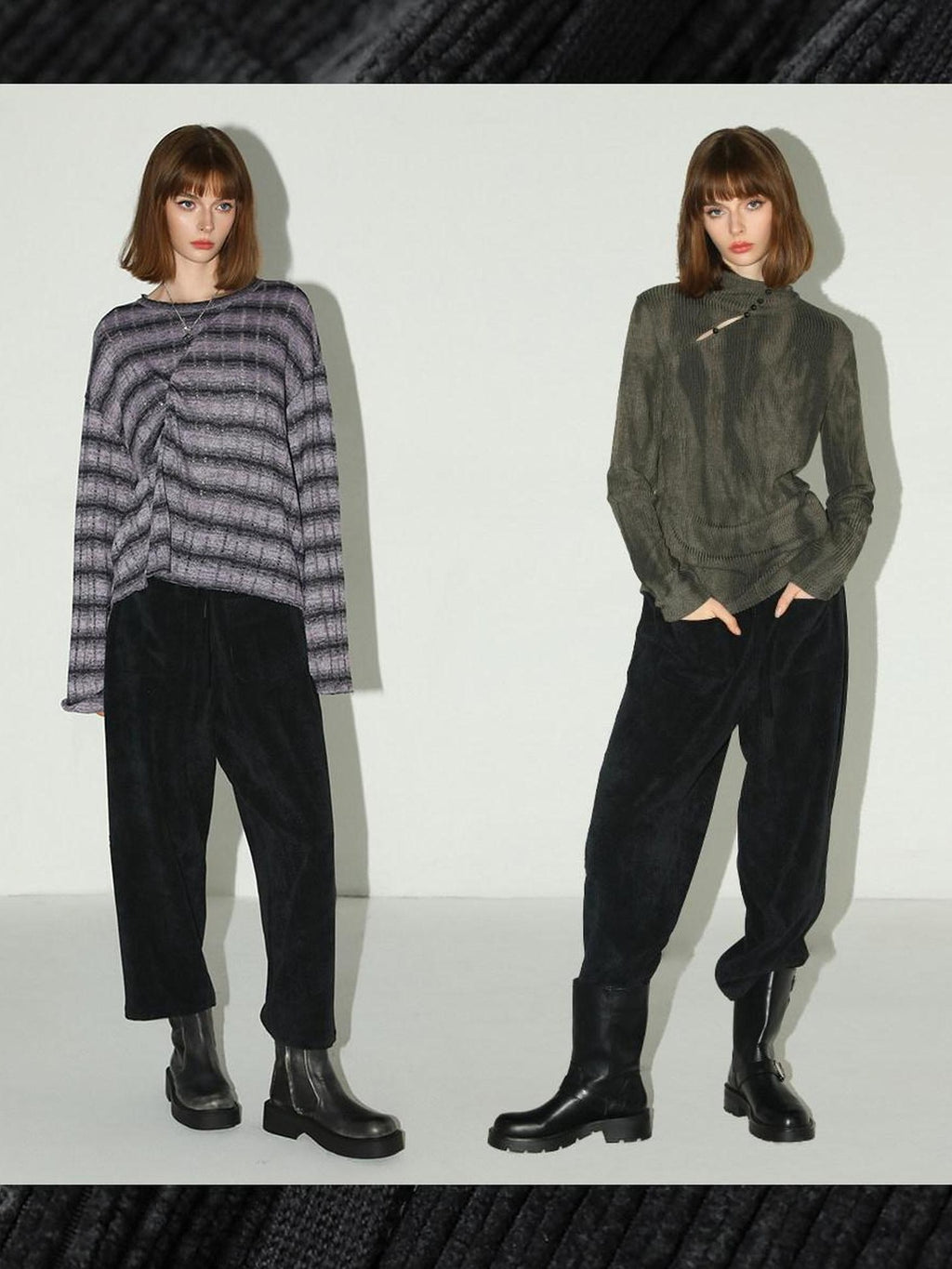 COCOBELLA Stretch Mid Rise Vintage Commuter Harem Pockets Women Charcoal Pants