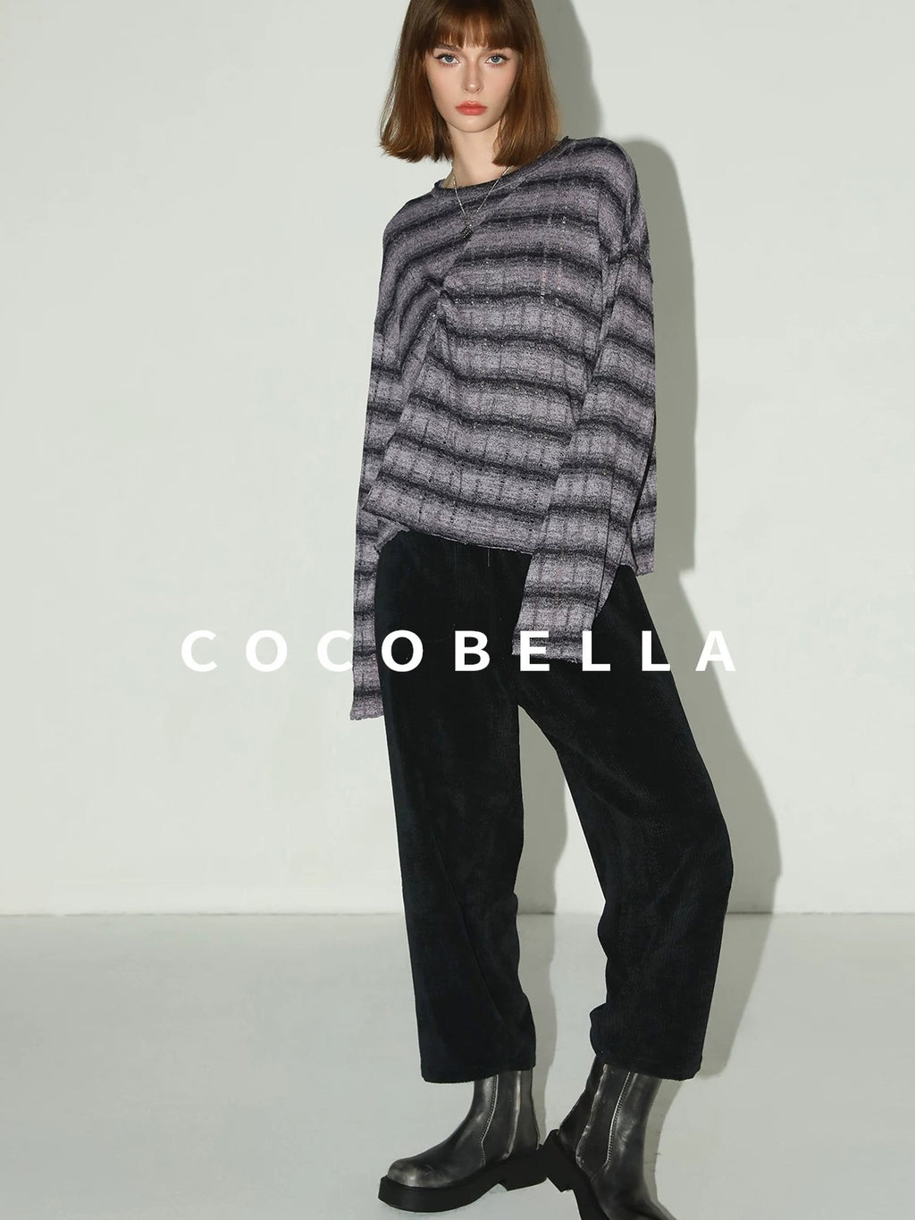 COCOBELLA Stretch Mid Rise Vintage Commuter Harem Pockets Women Charcoal Pants