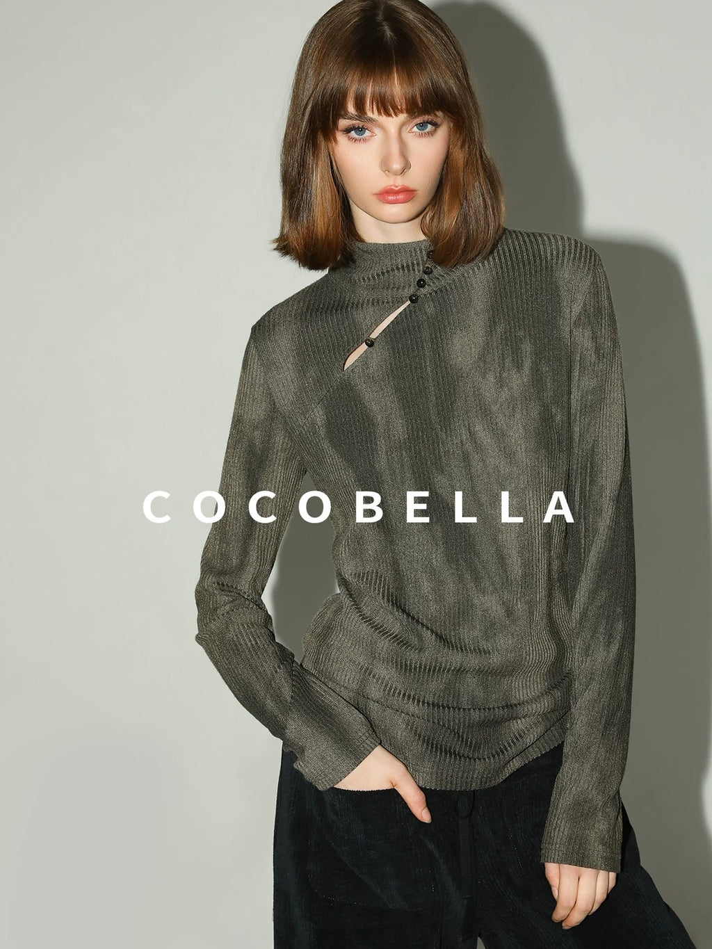 COCOBELLA Stretch Mid Rise Vintage Commuter Harem Pockets Women Charcoal Pants