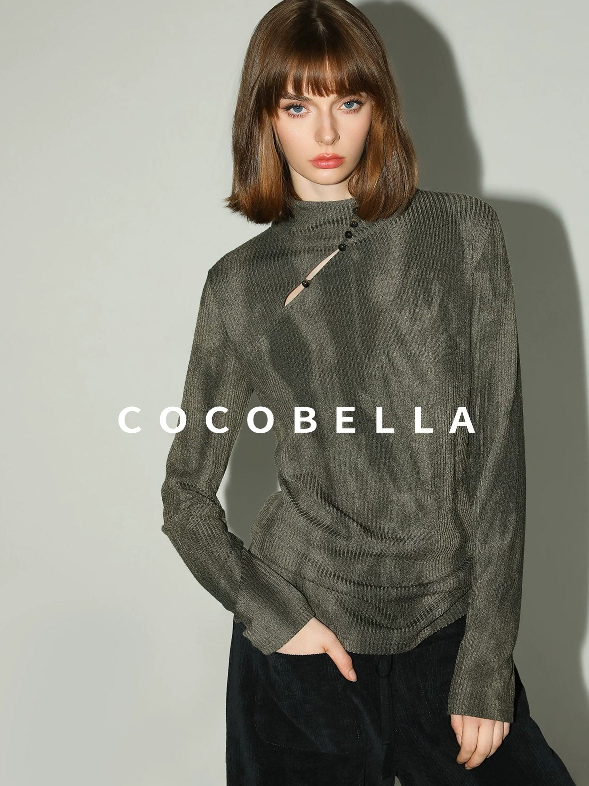 COCOBELLA Stretch Mid Rise Vintage Commuter Harem Pockets Women Charcoal Pants