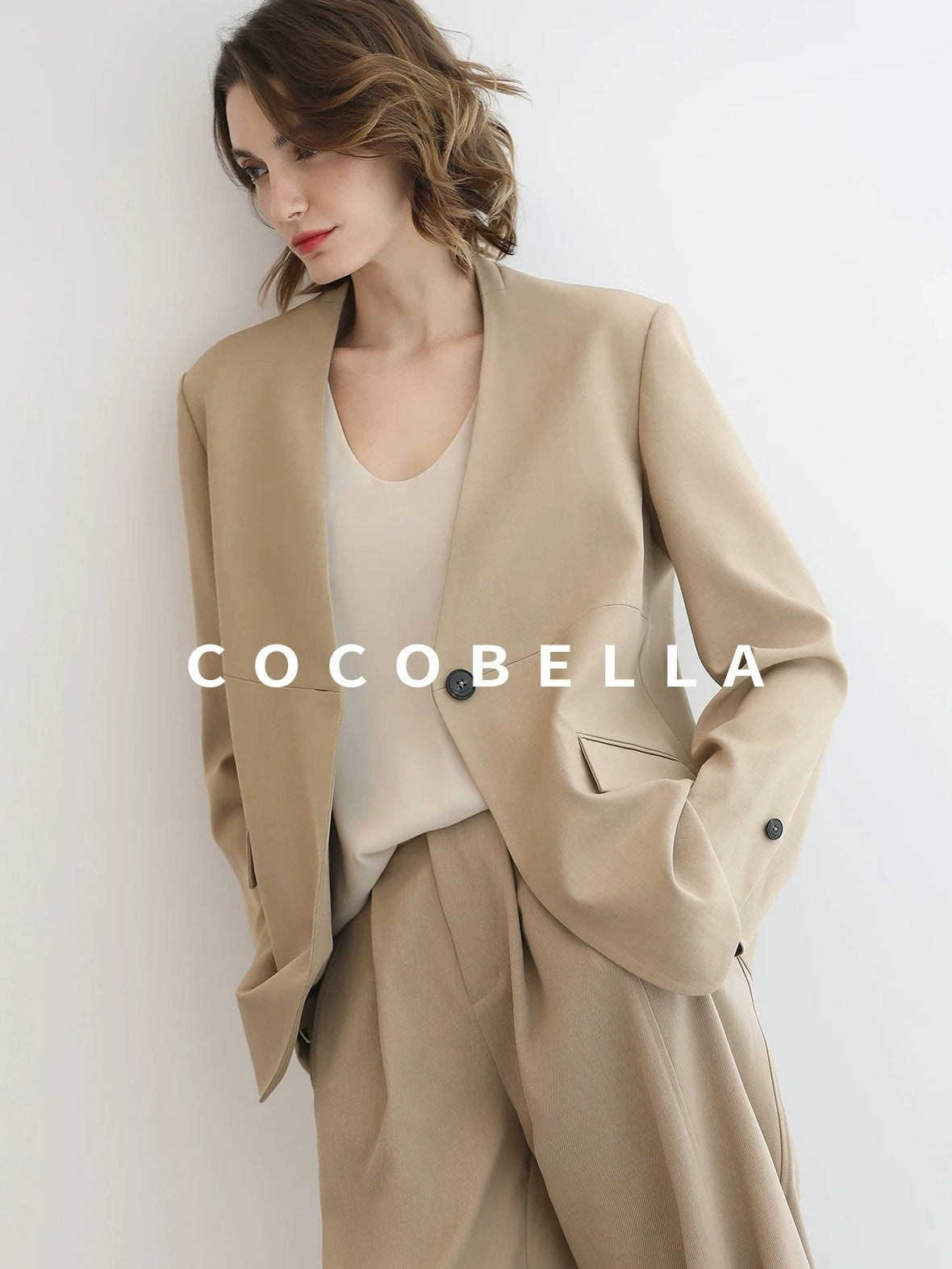 COCOBELLA Stretch Polyester Straight Fit One Button Women Work To Casual Blazers