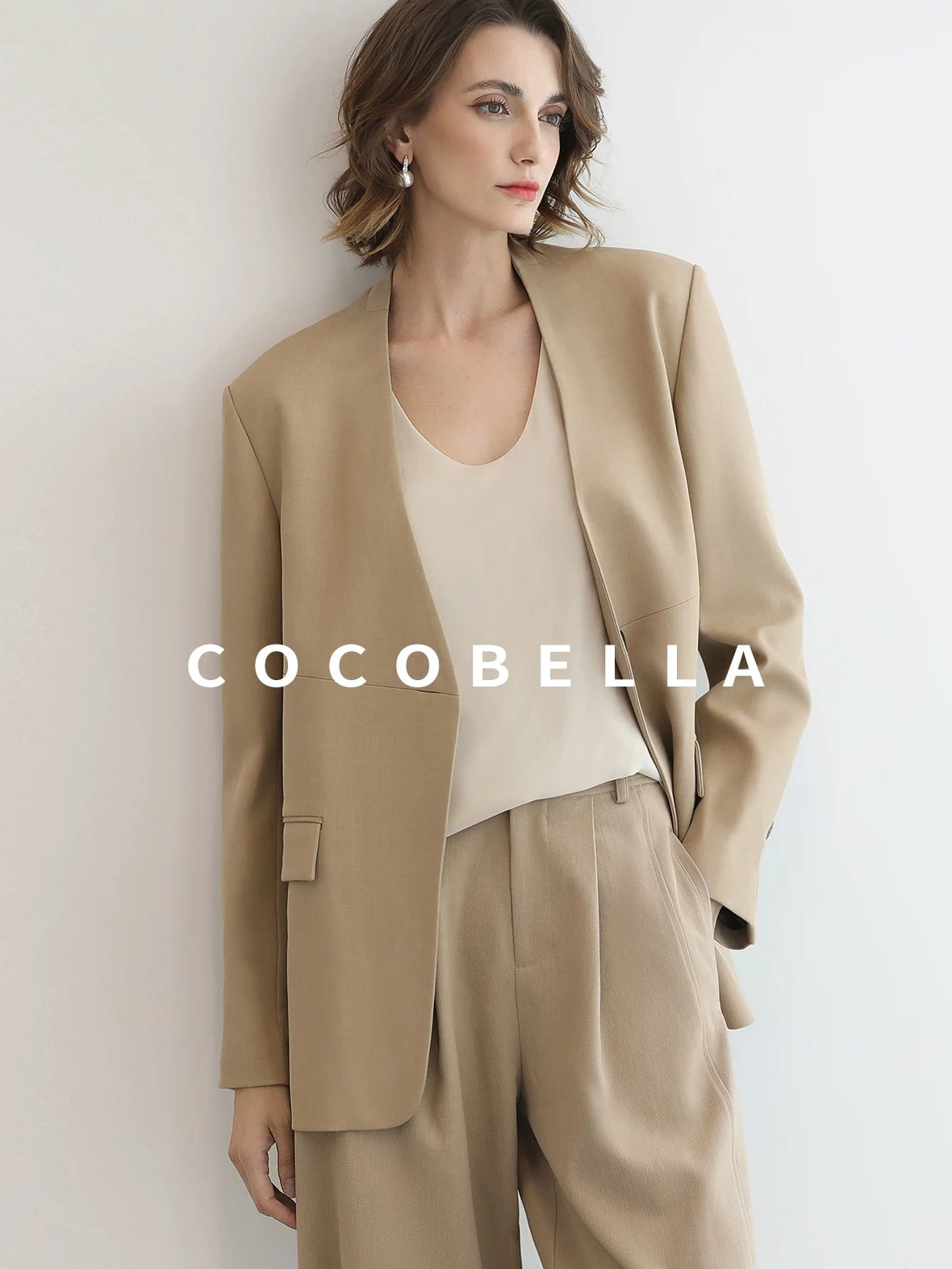 COCOBELLA Stretch Polyester Straight Fit One Button Women Work To Casual Blazers