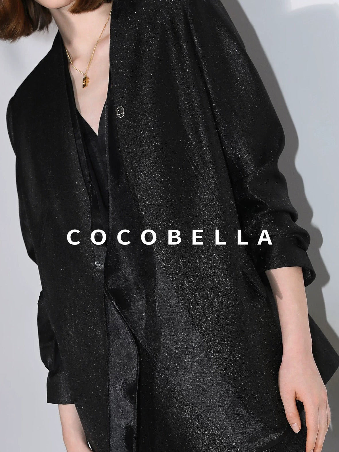 COCOBELLA Structured Straight Cut Patchwork Mesh Pocket Office Women Tailored Blazers