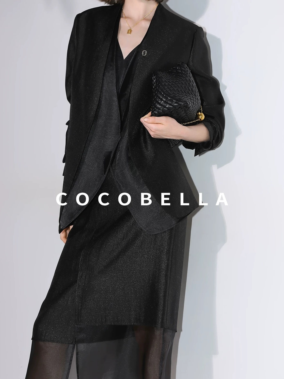 COCOBELLA Structured Straight Cut Patchwork Mesh Pocket Office Women Tailored Blazers