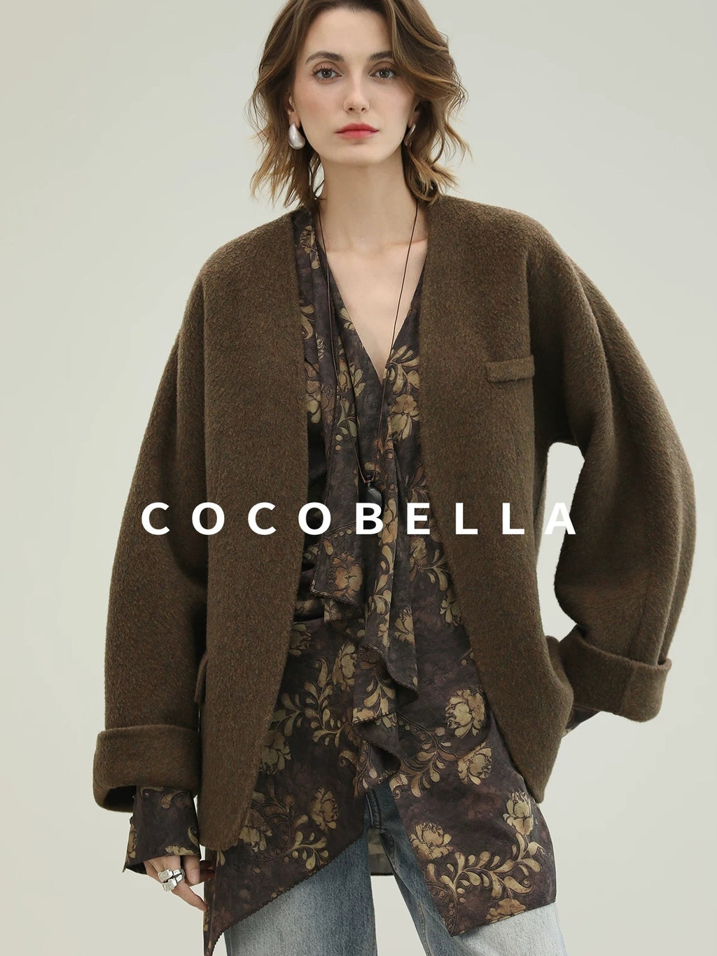 COCOBELLA Sun Protection Elegant Loose Asymmetric Floral Ruffle Women Long Sleeve Shirts