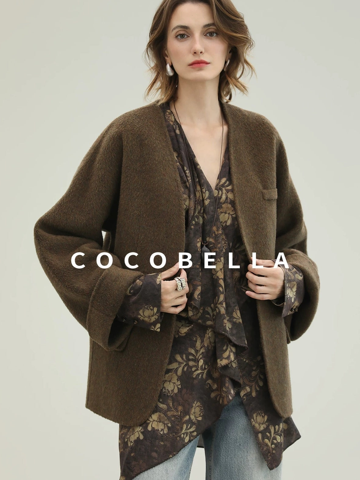 COCOBELLA Sun Protection Elegant Loose Asymmetric Floral Ruffle Women Long Sleeve Shirts