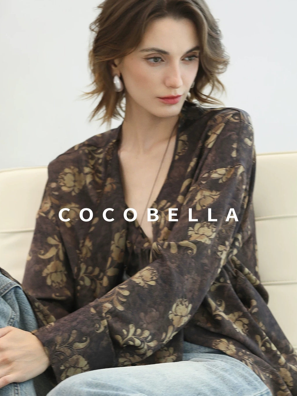 COCOBELLA Sun Protection Elegant Loose Asymmetric Floral Ruffle Women Long Sleeve Shirts