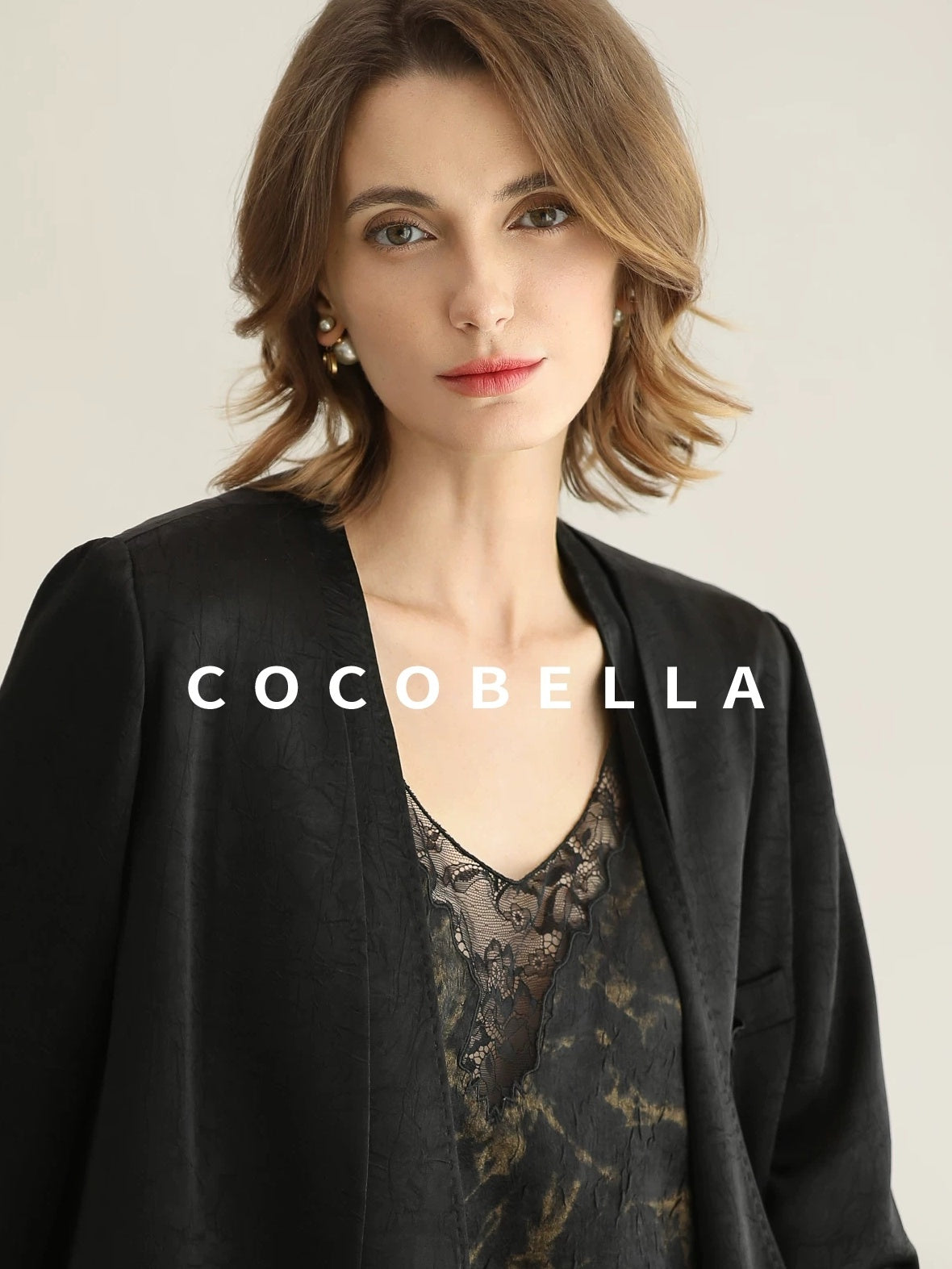 COCOBELLA Tailored One Button Straight Cut Pockets Women Commuter Black Blazers