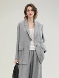 COCOBELLA_Tailored_Single_Button_Straight_Midlength_Notch_Lapel_Women_Pockets_Grey_Blazers_MISSTT