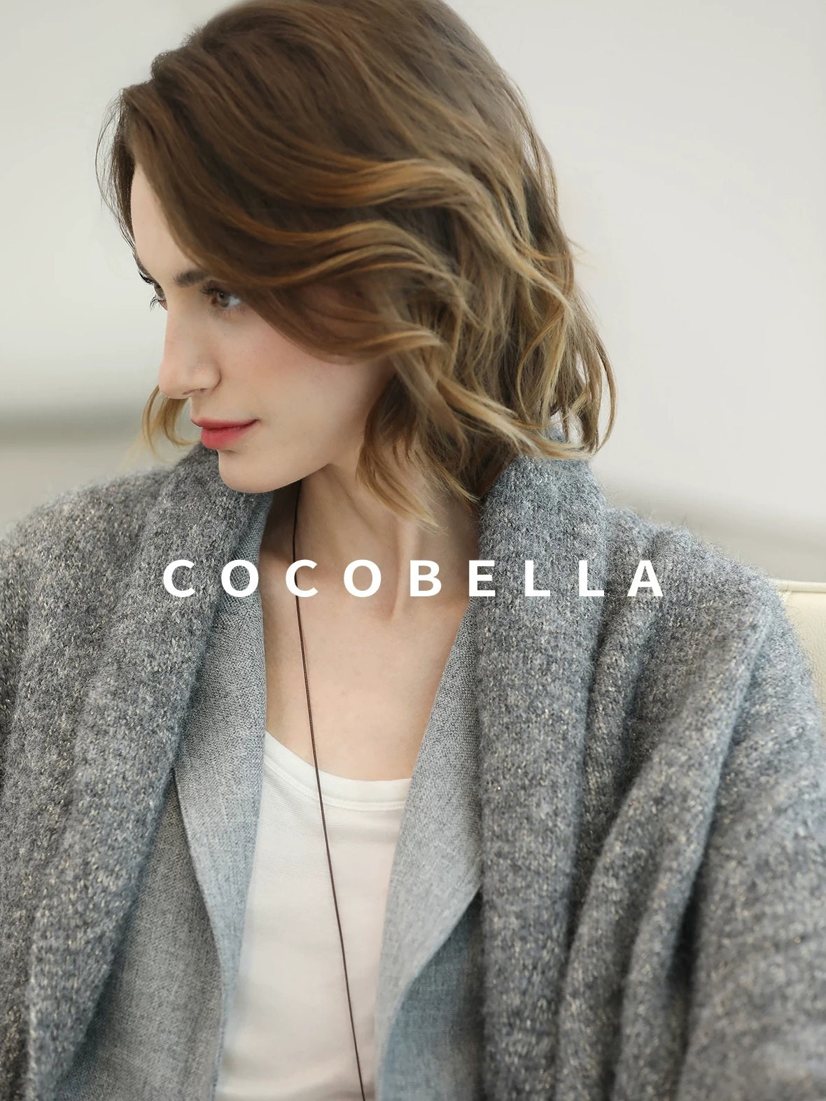 COCOBELLA Tailored Single Button Straight Midlength Notch Lapel Women Pockets Grey Blazers