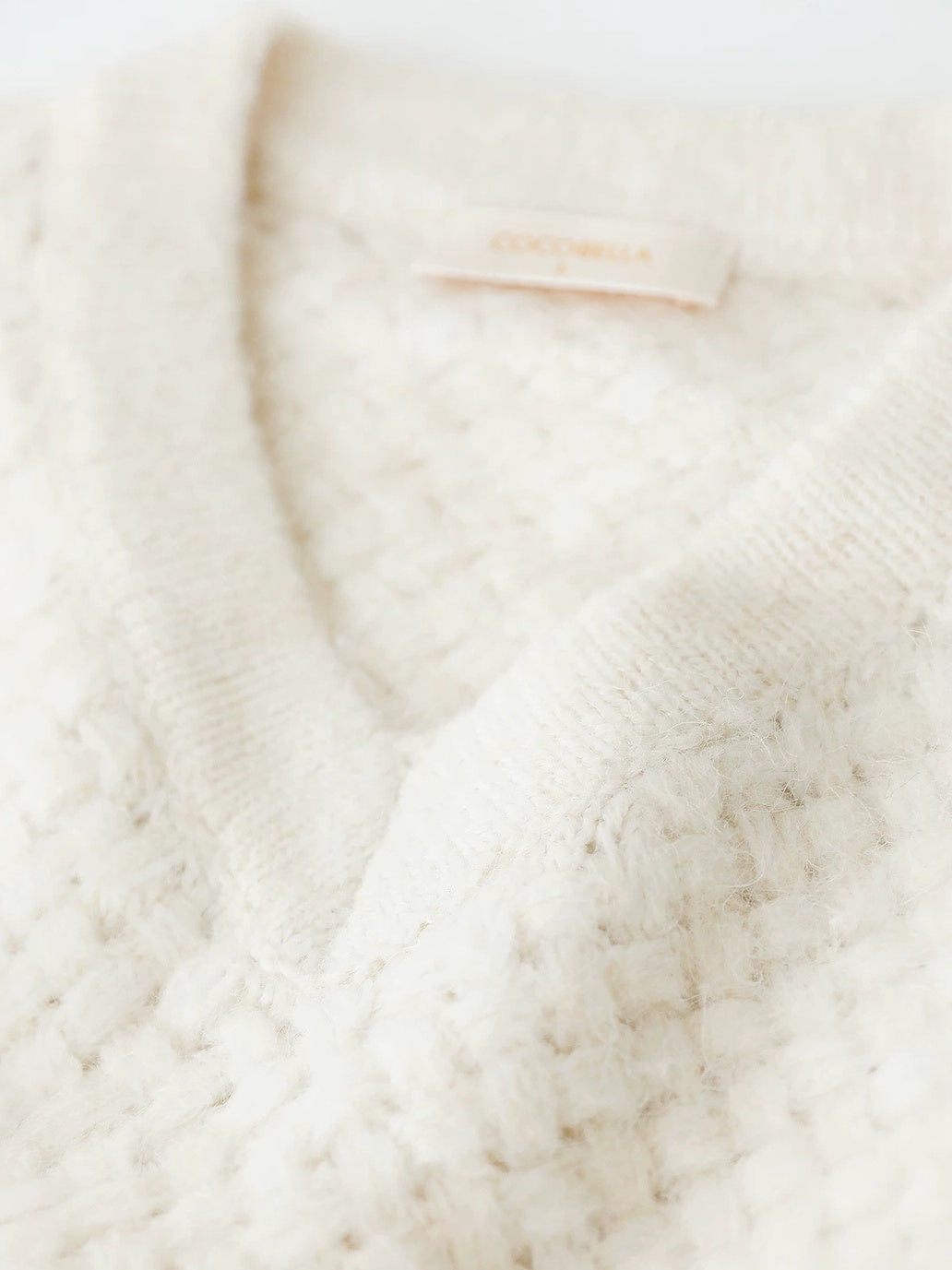 COCOBELLA Textured V Neck Loose Fit Office Chic Women Knit Acrylic Blend Sweater