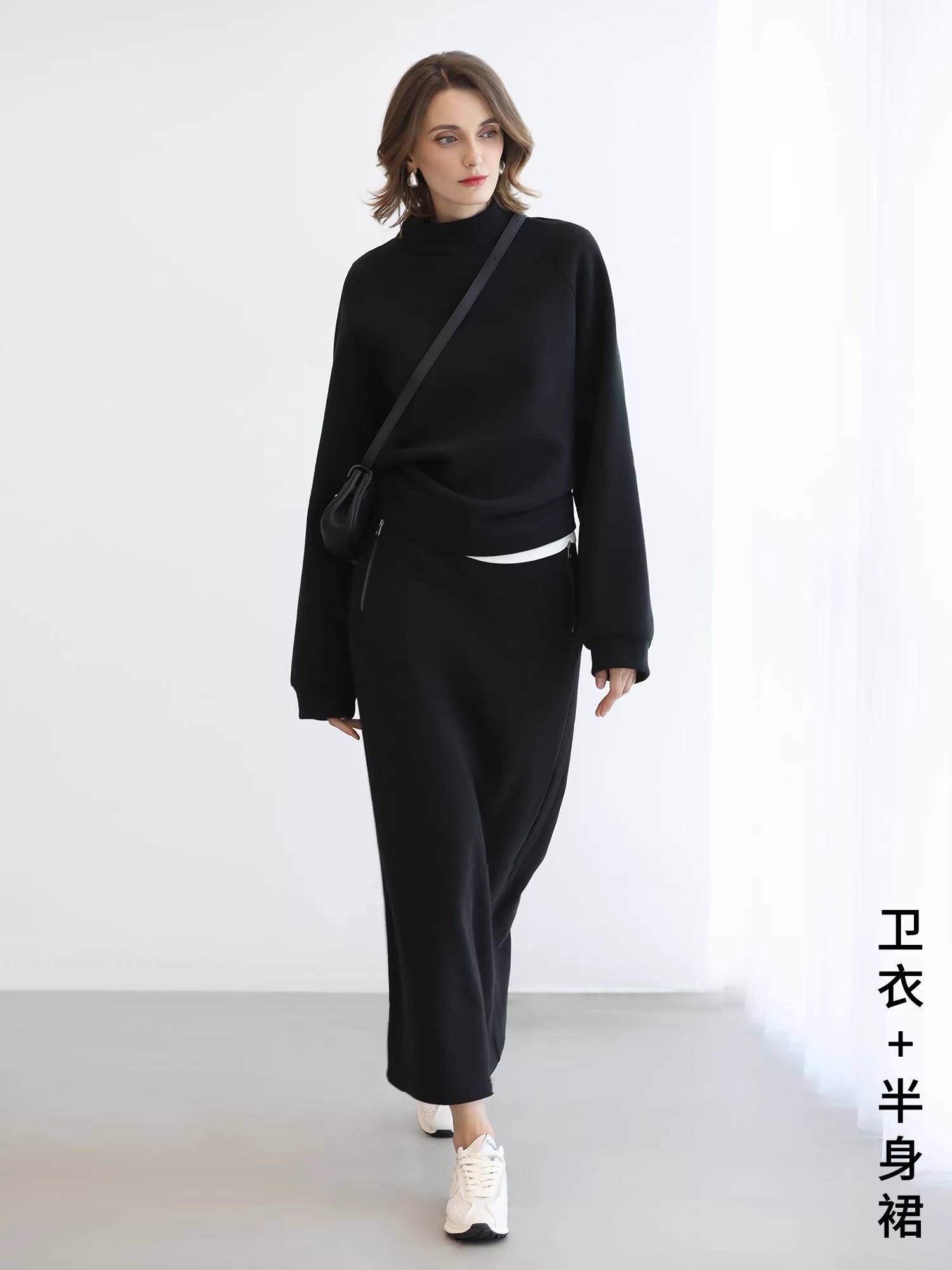 COCOBELLA_Thermal_Cotton_Blend_Zipper_Mid_Waist_Straight_Office_Women_Black_Skirts_MISSTT