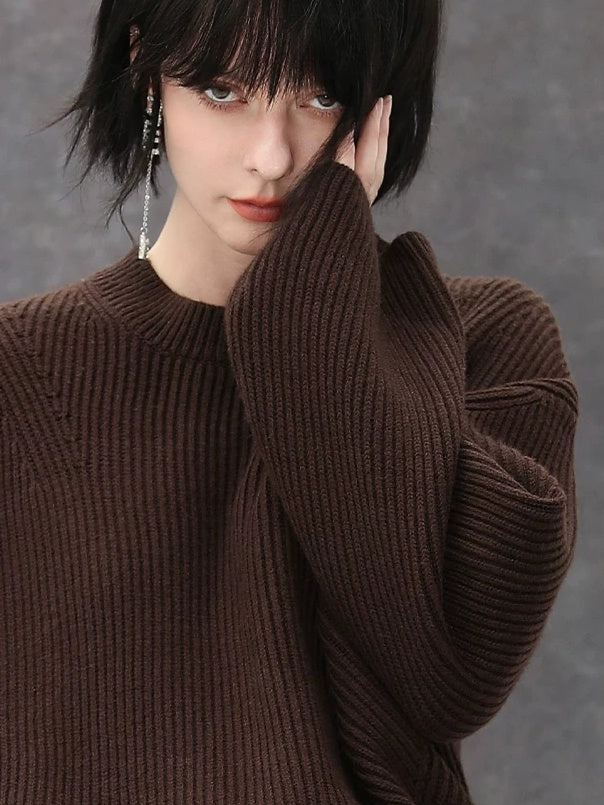 COCOBELLA Thick Acrylic Blend Textured Stitch Straight Fit Office Women Knit Sweater