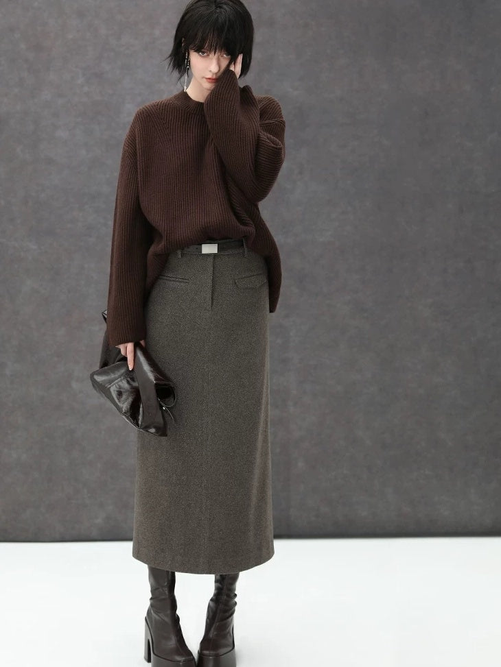 COCOBELLA Thick Acrylic Blend Textured Stitch Straight Fit Office Women Knit Sweater