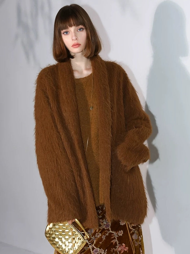 COCOBELLA Thick British Commuter Notched Collar Pocket Women Solid Polyester Coats