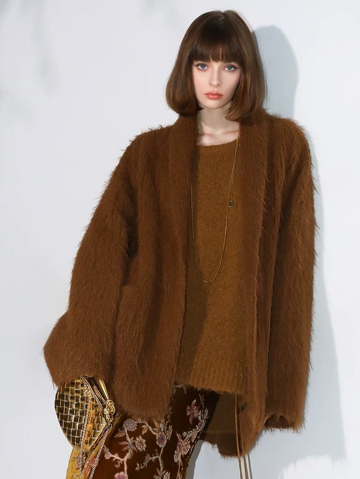 COCOBELLA Thick British Commuter Notched Collar Pocket Women Solid Polyester Coats