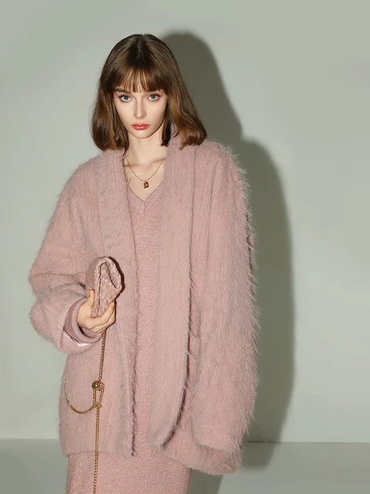 COCOBELLA Thick British Commuter Notched Collar Pocket Women Solid Polyester Coats