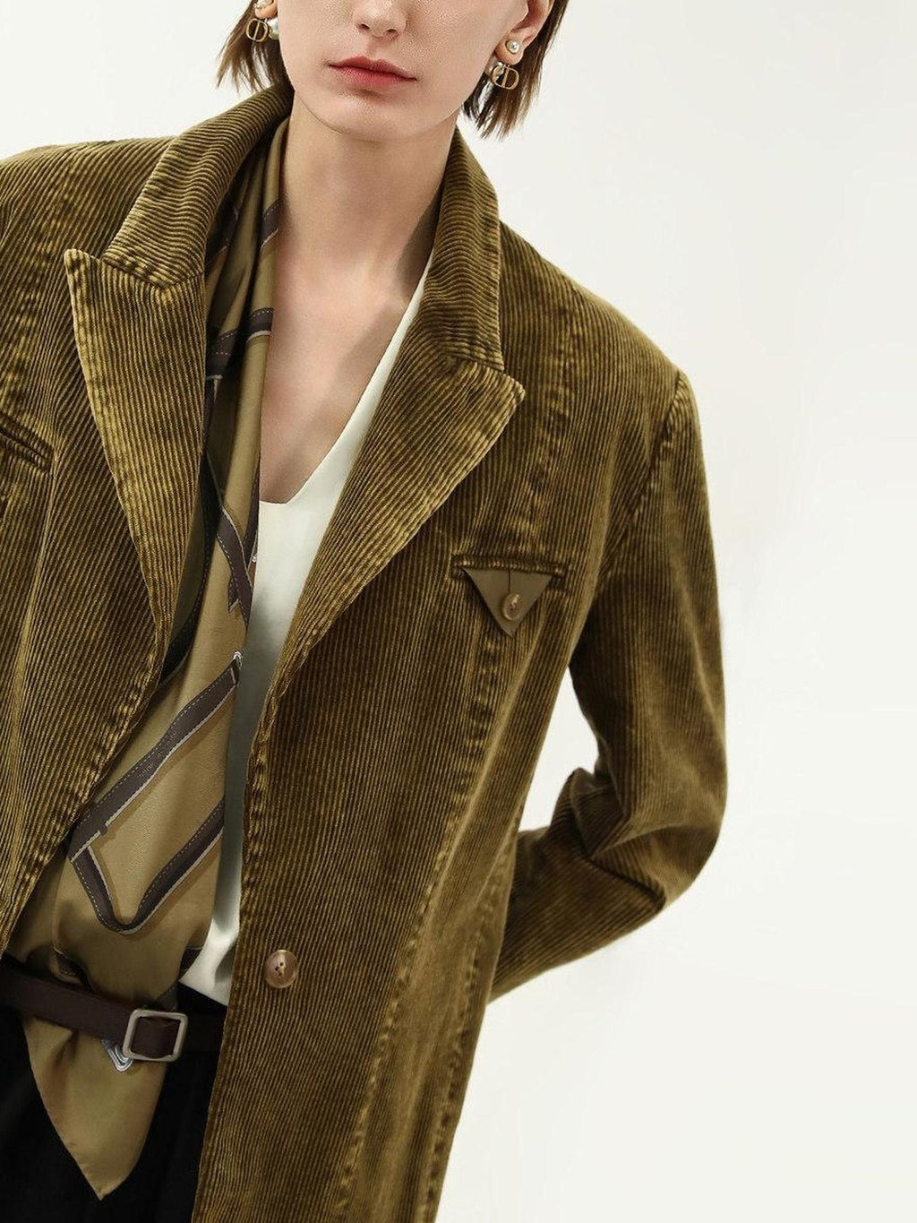 COCOBELLA Thick Cotton Washed Straight Notch Lapel Single Button Women Office Blazers